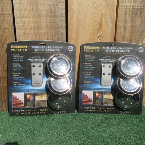 2 Brand New Bell & Howell Premier Wireless LED Remote Control Light 3 Packs - Picture 1 of 6